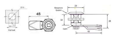 Quarter Turn Latch 7mm Square - Image 2