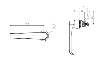 L Handle Key/Non-Lockable - Image 3