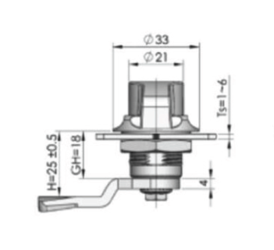 Chrome & Poly Pad-Lockable Wingknob w/ CAM - Image 2