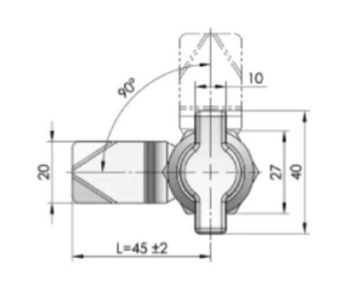 Black Poly Wingknob w/CAM - Image 3