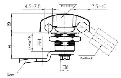 Stainless Steel Padlockable Wingknob w/ CAM - Image 3