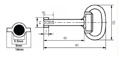 Panel Key 5mm Double Bit - Zinc - Image 2