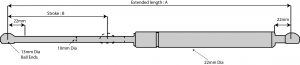 Stainless steel gas strut, gas strut newcastle