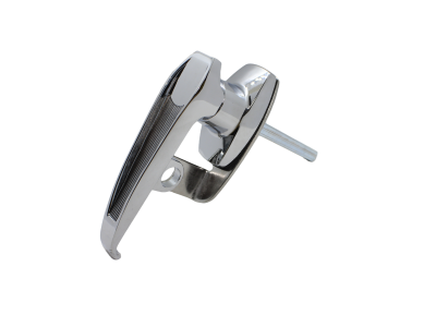 L Handle key/PadLockable Rear Fixing w/Spindle  - Chrome
