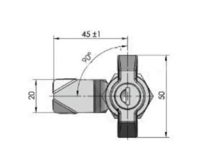 Black Poly Keylockable WingKnob w/CAM - Image 3