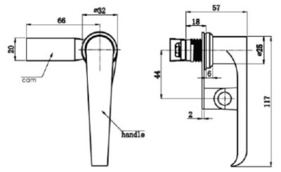 L Handle PadLockable - Chrome - Image 2