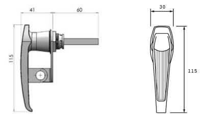 L Handle PadLockable w/Spindle - Chrome - Image 2