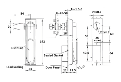Key Lockable Swing Handle W/Cover - Image 2