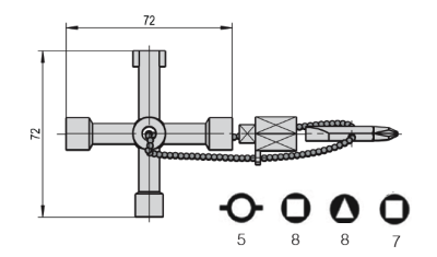 4-Way Panel Key – Zinc - Image 2